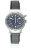 A GENTLEMAN'S STAINLESS STEEL LONGINES CONQUEST SINGLE BUTTON CHRONOGRAPH WRIST WATCH CIRCA 1972,