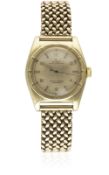A GENTLEMAN'S SOLID GOLD ROLEX OYSTER PERPETUAL CHRONOMETER "BUBBLE BACK" BRACELET WATCH CIRCA 1940s