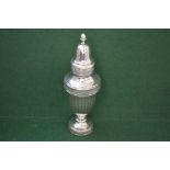 Continental silver Regency style sugar caster with formal embossed decoration (approx 8.