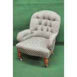 Victorian button back armchair having arched top,