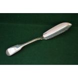 Early Victorian large Fiddle & Thread pattern silver butter knife,