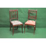 Two specimen side chairs in Regency style with gilt metal decoration, in the manner of Duncan Phyfe,