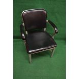 Goodform American Navy, armchair in tempered aluminium with black upholstery,