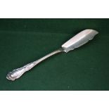 Victorian heavy gauge and decorative large silver butter knife,