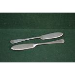 Pair of Old English pattern silver butter knives,