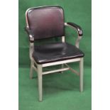 Goodform American Navy, armchair in tempered aluminium with black upholstery,