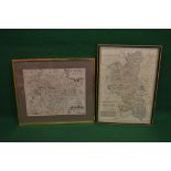 Christophorus Saxton, black and white map of Bedford - 13.