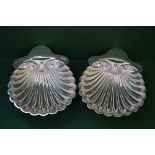 Pair of Victorian silver butter shells by George Jackson & David Fullerton,