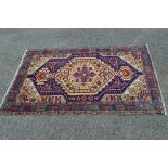 Beige ground rug having blue,