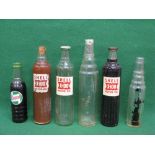 Six oil bottles for Shell, Essolube and Castrol,