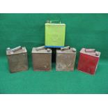 Five two gallon fuel cans to include: Esso,