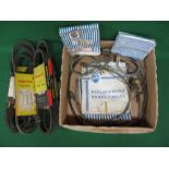 Twelve Mintex and Ferogrip fan belts for 1930's/1940's cars together with a quantity of clutch,