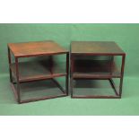 Pair of contemporary design mahogany coffee/lamp tables