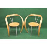 Set of four Revers chairs designed by Andrea Branzi 1993, made by Cassina,