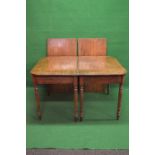 Regency mahogany D end dining table with turned legs and two additional leaves - 94" long (fully