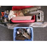 Four crates of car parts together with part of a dashboard