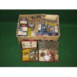 Two boxes of boxed bulbs and oil filters etc