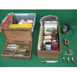 Collection of tools and parts from a stationery engine owner to include: Bosch Type ZE1, magneto,