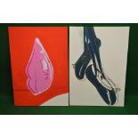 Two contemporary acrylic on canvas paintings