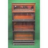 Globe Wernicke bookcase of four sections having glazed up and over doors,