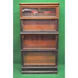 Globe Wernicke bookcase of four sections having glazed up and over doors,