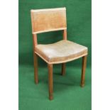 George VI oak Coronation chair having padded back embroidered with GR VI beneath a crown over