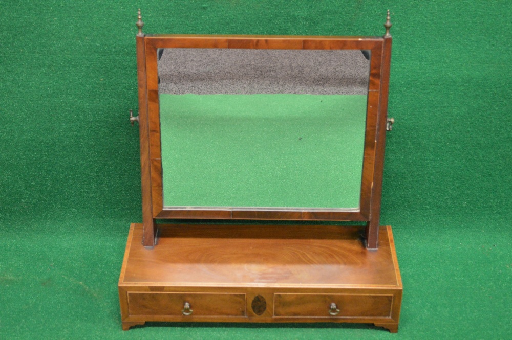 Mahogany swing frame box base toilet mirror having square framed mirror supported on moulded