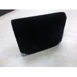 Black velvet dinner clutch bag