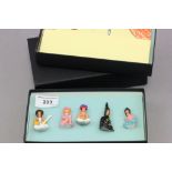 Boxed Set of Five Painted Metal Figures of The Rolling Stones ' Their Satanic Majesties '