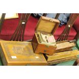 A mah-Jong game in a wooden box, along with wooden card box