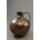 Large Antique Copper Bulbous Jug