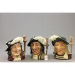 Three Royal Doulton character figures of the three musketeers