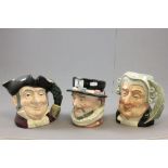 Three Royal Doulton character jugs including Beefeater