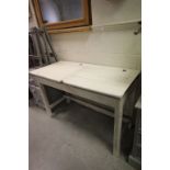White Painted Two Section Lift Lid School Desk