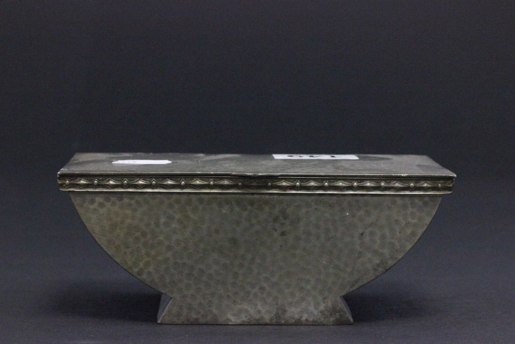 Art Deco Hammered Pewter Casket