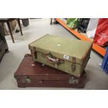 Two vintage suitcases