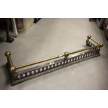 Victorian Cast Iron and brass fire fender