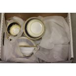 Aynsley part tea service "Pearl", to include; 12 tea plates, 12 saucers, 10 cups, 2 serving