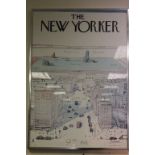 Framed and Glazed Poster ' The New Yorker ' by Steinberg, 3' 3" high