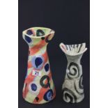 Two decorative Caroline Mercer studio pottery vases