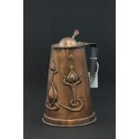 Art Nouveau ' Sankey 'Lidded Copper Jug / Flagon