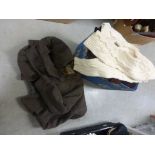 Quantity of Vintage Clothing and Material including Gentleman's Aquascutum Overcoat