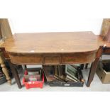 19th century Mahogany Side Table with long single drawer on square tapering legs