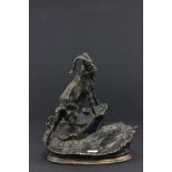 Bronze figure of a Mountain Goat on rocks