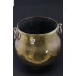 Large Brass Cauldron / Bucket with Ring Handles