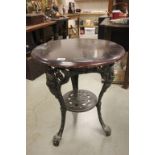 Circular Table on Cast Iron Base