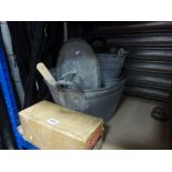 Two Galvanised Wash Baths, Galvanised Bucket with Lid, Boxed Harper Beatrice Food Chopper and