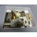 Small box of mixed collectables, including lighters, whistles etc