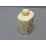 White bone erotic snuff bottle