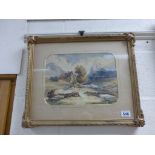 Watercolour of a Scottish mill, signed and dates W H Munro 1864